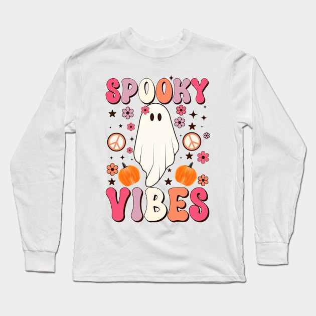 Spooky Vibes Long Sleeve T-Shirt by LMW Art